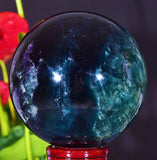 Natural Fluorite Quartz Crystal Ball Sphere Polished Mineral Healing