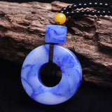Hand Carved Ping'an Buckle Jade Pendant Necklace