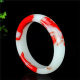 Hand Carved Wide Jade Bracelet Jewelry Men Women Red