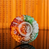 Hand-carved Buckle Jade Pendant Necklace for Men and Women