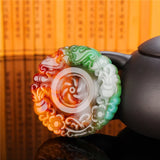 Hand-carved Buckle Jade Pendant Necklace for Men and Women