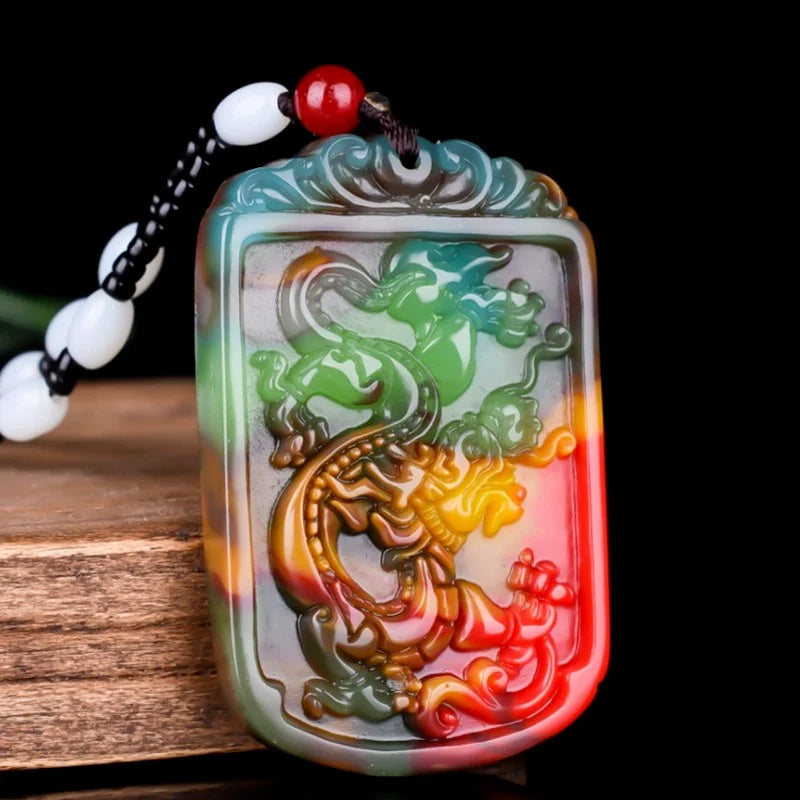 Hand-carved Dragon Jade Pendant Zodiac Dragon Necklace Gift