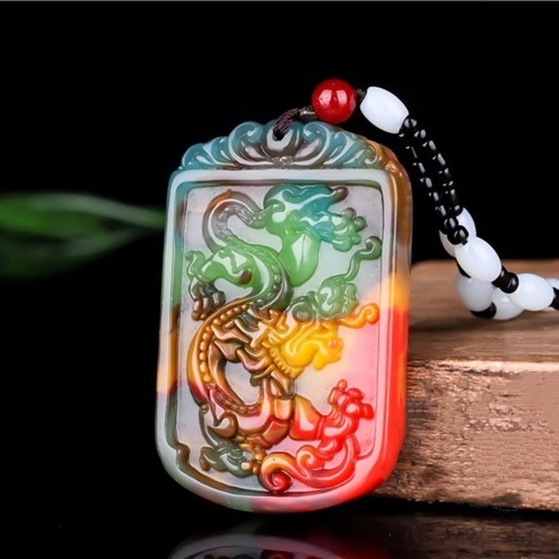 Hand-carved Dragon Jade Pendant Zodiac Dragon Necklace Gift