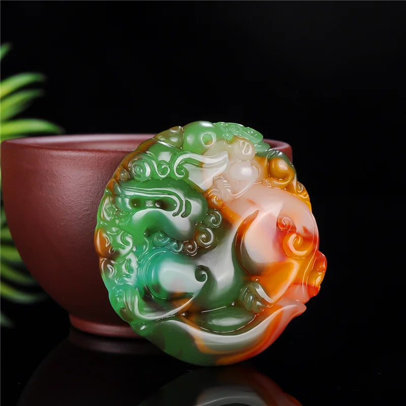 Hand-carved Jade Pendant Necklace - Protection Pixiu Jade Pendant