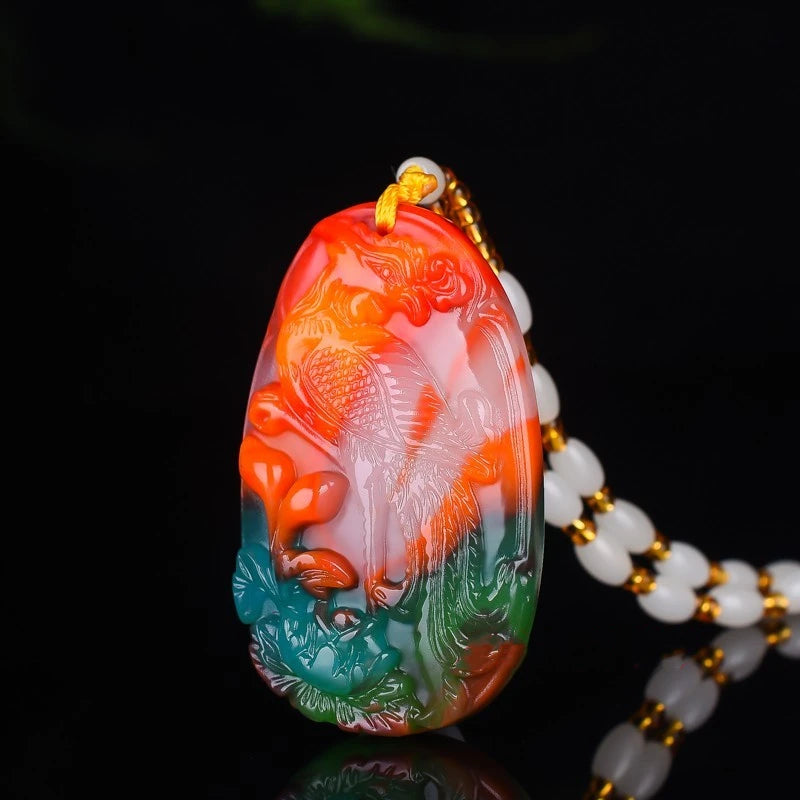 Hand-carved Phoenix Jade Pendant Necklace Gift