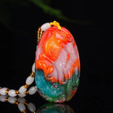 Hand-carved Phoenix Jade Pendant Necklace Gift