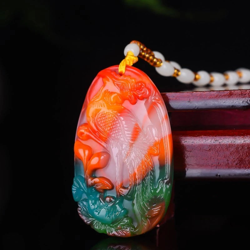 Hand-carved Phoenix Jade Pendant Necklace Gift
