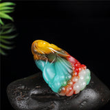 Hetian Jade Stone Magnolia Pendant Necklace Chinese Jadeite Jewelry
