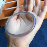 Natural Jade Agate Bracelet Round Bangle Hand-Carved Chalcedony Charm Jewelry