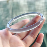 Natural Jade Agate Bracelet Round Bangle Hand-Carved Chalcedony Charm Jewelry