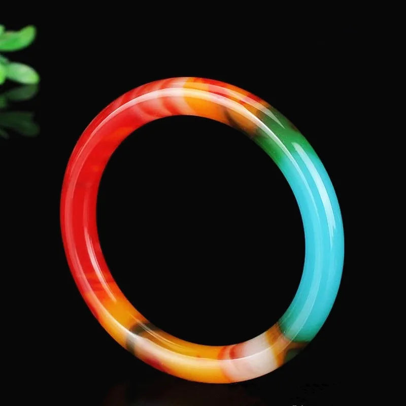 Natural Jade Bangle Bracelet Hand-Carved Fine Charm Jewellery Accessories