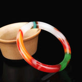 Natural Jade Bangle Bracelet Hand-Carved Fine Charm Jewellery Accessories