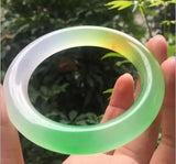 Natural Jade Bangle Charm Jewellery Hand-Carved Jadeite Bracelet