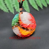 Jade Dragon Pendant Necklace Chinese Hand-Carved Charm Jewelry