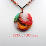 Jade Dragon Pendant Necklace Chinese Hand-Carved Charm Jewelry