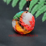 Jade Dragon Pendant Necklace Chinese Hand-Carved Charm Jewelry