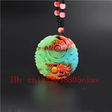 Jade Dragon Pendant Necklace Chinese Jadeite Jewelry Charm Reiki Amulet Carved