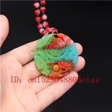 Jade Dragon Pendant Necklace Chinese Jadeite Jewelry Charm Reiki Amulet Carved