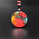 Jade Dragon Pendant Necklace, Chinese Jadeite Jewelry Charm for Women Men