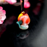 Jade Fox Pendant Necklace Chinese Jadeite Hand-Carved Charm Jewelry