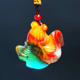 Natural Jade Goldfish Pendant Chinese Necklace Hand-Carved Charm Jewellery