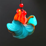 Natural Jade Goldfish Pendant Chinese Necklace Hand-Carved Charm Jewellery