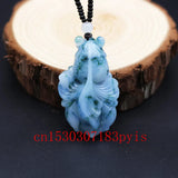 Jade Goldfish Pendant Necklace Chinese Hand-Carved Lucky Charm