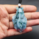 Jade Goldfish Pendant Necklace Chinese Hand-Carved Lucky Charm