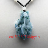 Jade Goldfish Pendant Necklace Chinese Hand-Carved Lucky Charm