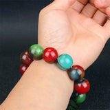 Natural Jade 16mm Round Bead Bracelet Men's and Women's Boutique Jewelry