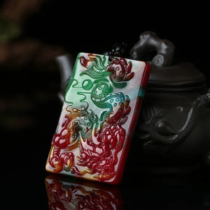 Hand Carved Dragon Pendant Necklace, Jade Boutique Jewelry