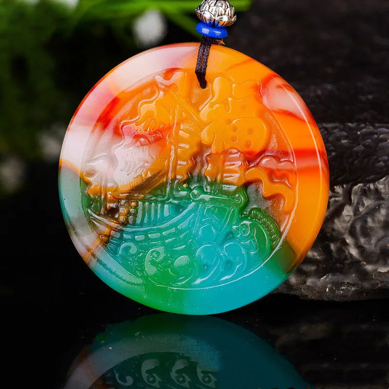 Jade Smooth Sailing Pendant Necklace