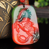 Natural Jade Zodiac Horse Pendant Men and Women Necklace