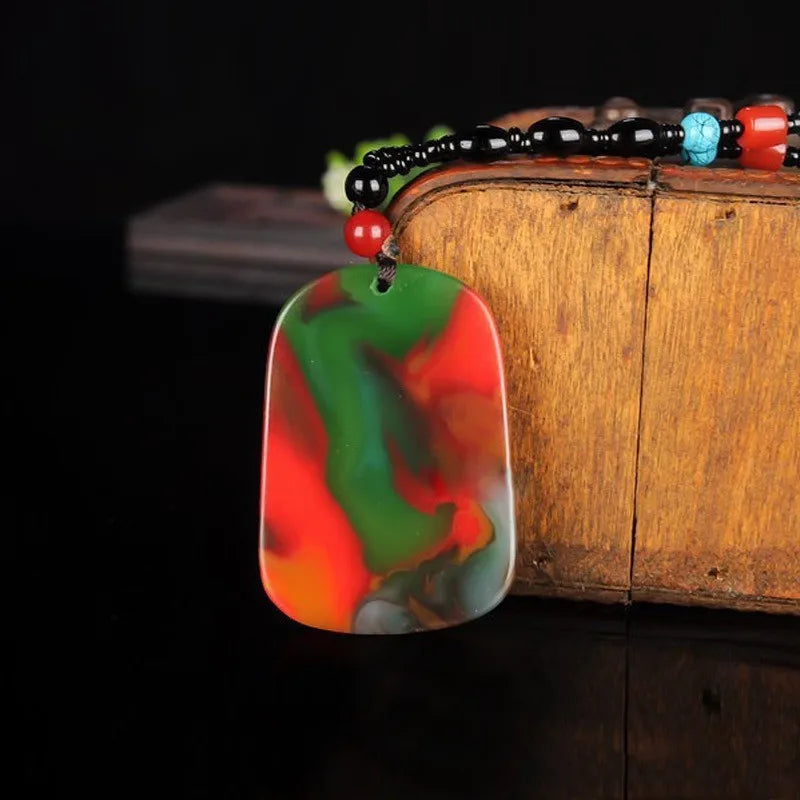 Natural Jade Zodiac Horse Pendant Men and Women Necklace