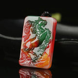 Natural Jade Zodiac Horse Pendant Boutique Jewelry Men's Women's Necklace
