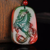 Natural Jade Zodiac Horse Pendant Men and Women Necklace