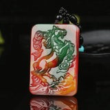 Natural Jade Zodiac Horse Pendant Boutique Jewelry Men's Women's Necklace