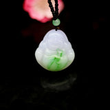 Hand-Carved Natural Jade Maitreya Buddha Pendant Necklace