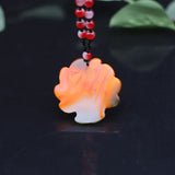 Jade Nine Tailed Fox Pendant Necklace Chinese Amulet Charm Jewelry