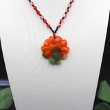 Jade Nine Tailed Fox Pendant Necklace Chinese Amulet Charm Jewelry