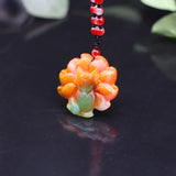 Jade Nine Tailed Fox Pendant Necklace Chinese Amulet Charm Jewelry