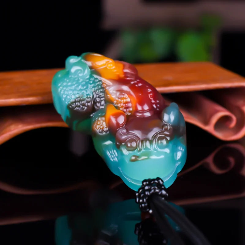 Natural Jade Pixiu Pendant Necklace Hand-Carved Charm