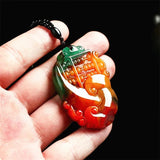 Natural Jade Ruyi Pendant Chinese Necklace Charm Jewelry Amulet Lucky