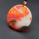 Hand-Carved Natural Jade Wolf Pendant Necklace Chinese Charm Jewelry