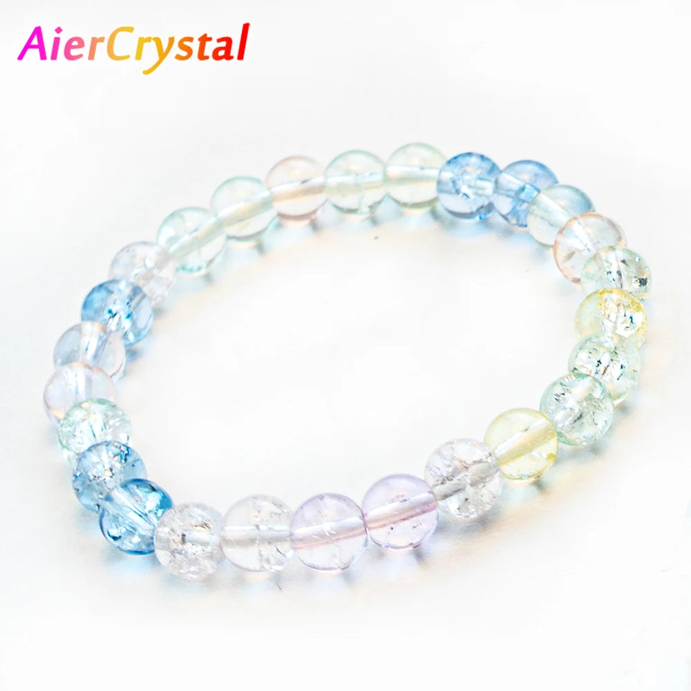Natural Popcorn Crystal Gemstone Beaded Bracelet Women's Pearl Bracelet