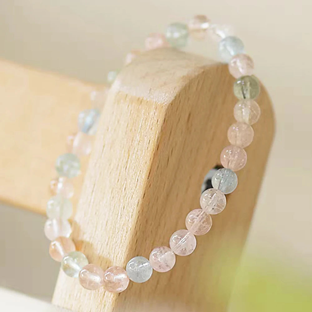 Natural Popcorn Crystal Gemstone Beaded Bracelet Women's Pearl Bracelet