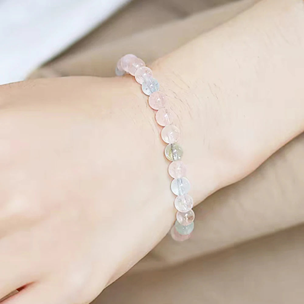 Natural Popcorn Crystal Gemstone Beaded Bracelet Women's Pearl Bracelet