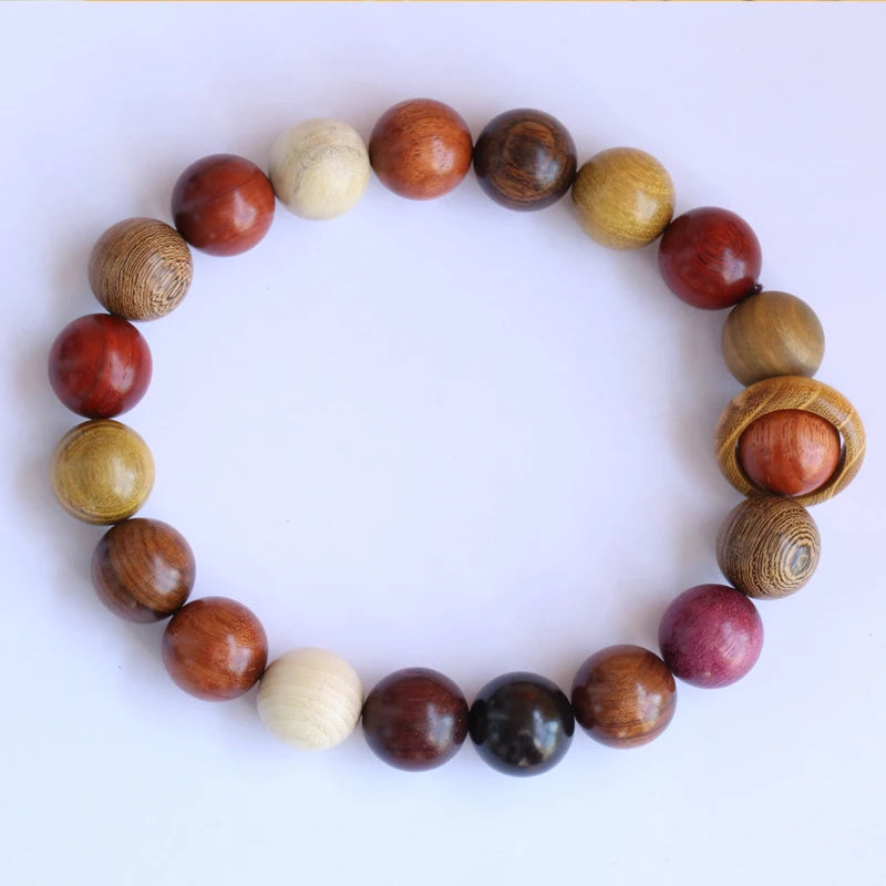 Wooden Beads Hanging Decor Jewelry Multicolor 20mm 19 Pieces