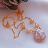 Baroque Pearl Necklace 18KGP Cultured Accessories