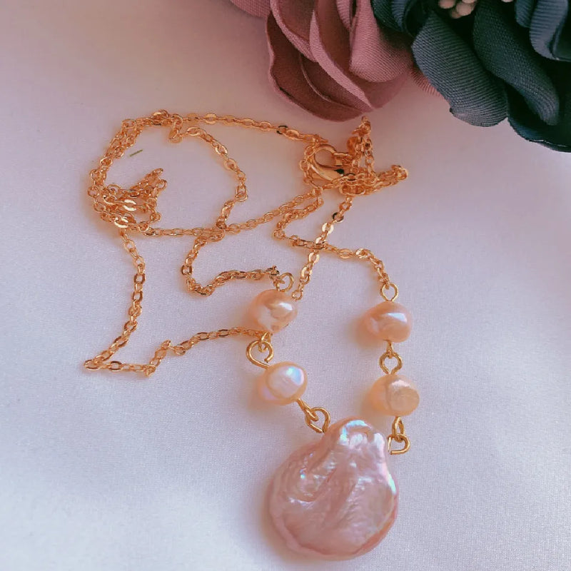 Baroque Pearl Necklace 18KGP Cultured Accessories